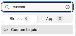 Shopify, searching for Custom Liquid